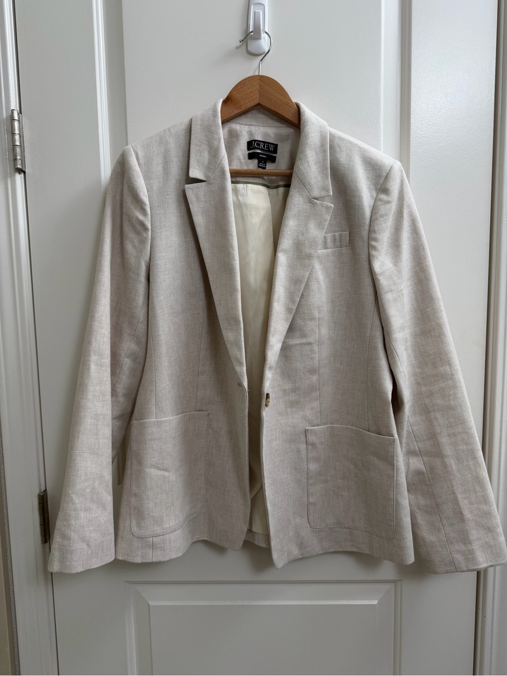J. Crew Cream Linen-Blend Blazer